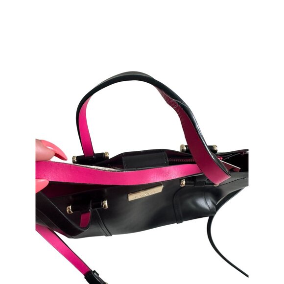 KATE SPADE Black Leather Satchel Crossbody Bag w/ Detachable Strap - Picture 7 of 12